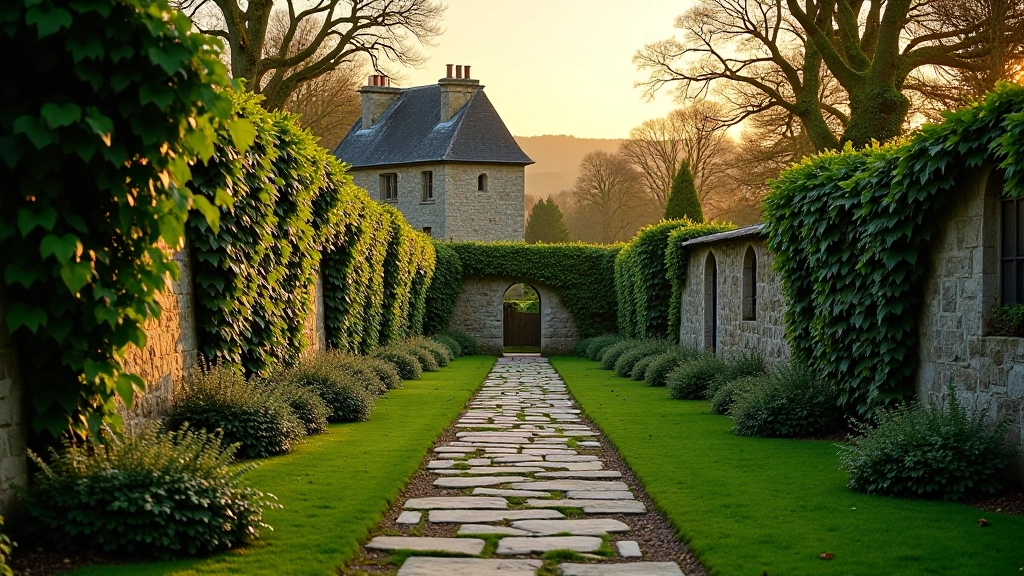 Historic walled garden pathway at Lismore Estate